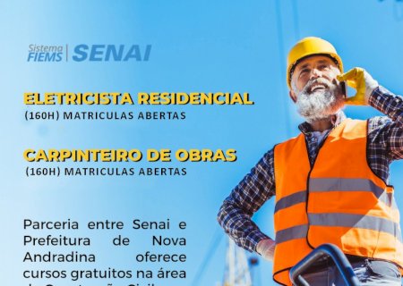 Cursos gratuitos na área de construção civil preparam novos profissionais para o mercado de trabalho