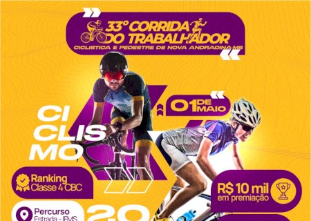 33ª Corrida Ciclística e Pedestre do Trabalhador movimenta feriado em Nova Andradina