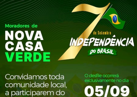 Desfile Cívico em Nova Casa Verde abre comemorações do Dia da Pátria no município