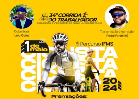 Inscrições abertas para a 34ª Corrida Ciclística e Pedestre do Trabalhador de Nova Andradina